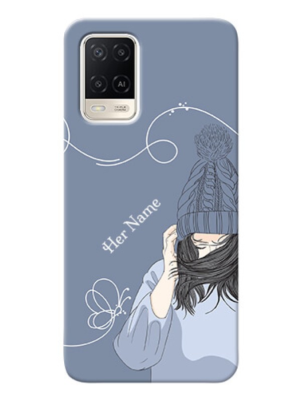 Custom Oppo A54 Custom Mobile Case with Girl in winter outfit Design