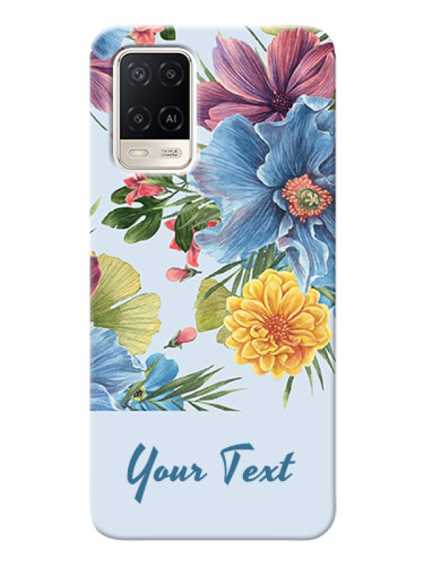 Custom Oppo A54 Custom Phone Cases: Stunning Watercolored Flowers Painting Design