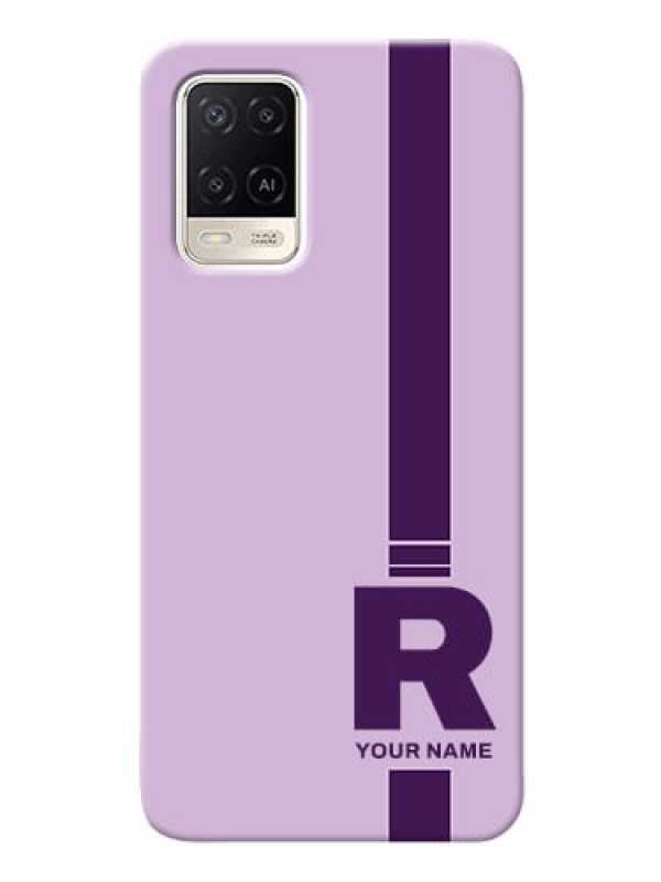 Custom Oppo A54 Custom Phone Covers: Simple dual tone stripe with name Design