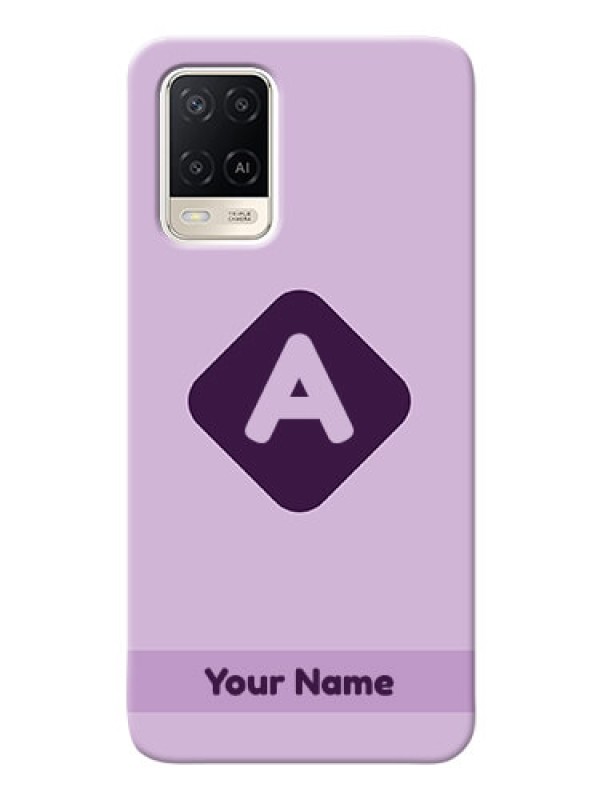 Custom Oppo A54 Custom Mobile Case with Custom Letter in curved badge Design
