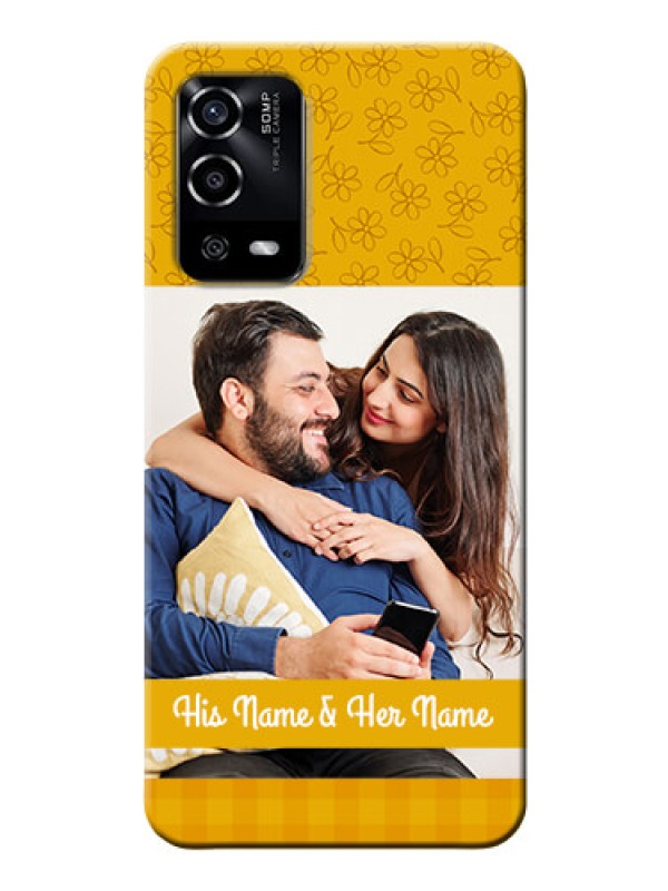Custom Oppo A55 mobile phone covers: Yellow Floral Design