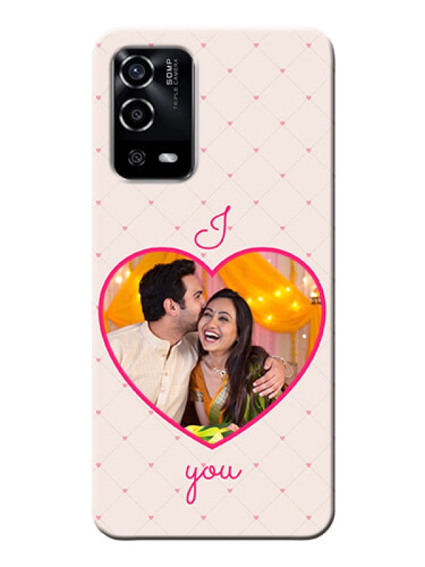 Custom Oppo A55 Personalized Mobile Covers: Heart Shape Design