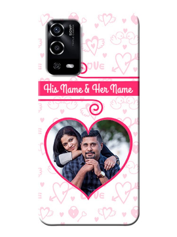 Custom Oppo A55 Personalized Phone Cases: Heart Shape Love Design