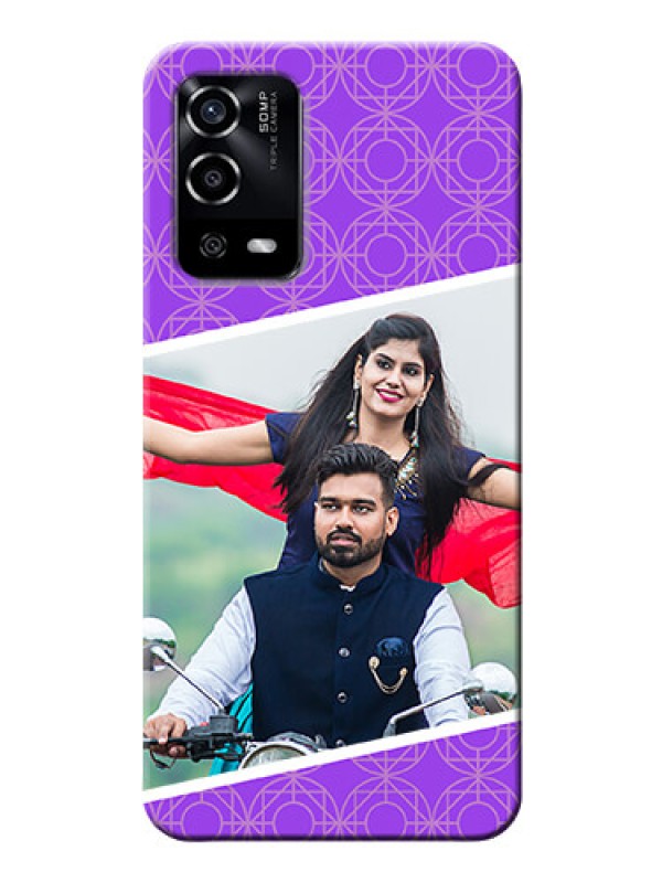 Custom Oppo A55 mobile back covers online: violet Pattern Design