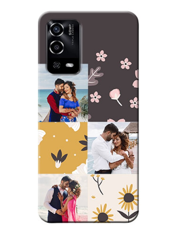 Custom Oppo A55 phone cases online: 3 Images with Floral Design