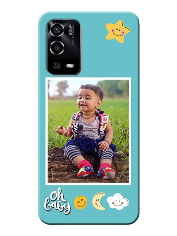 Custom Oppo A55 Personalised Phone Cases: Smiley Kids Stars Design
