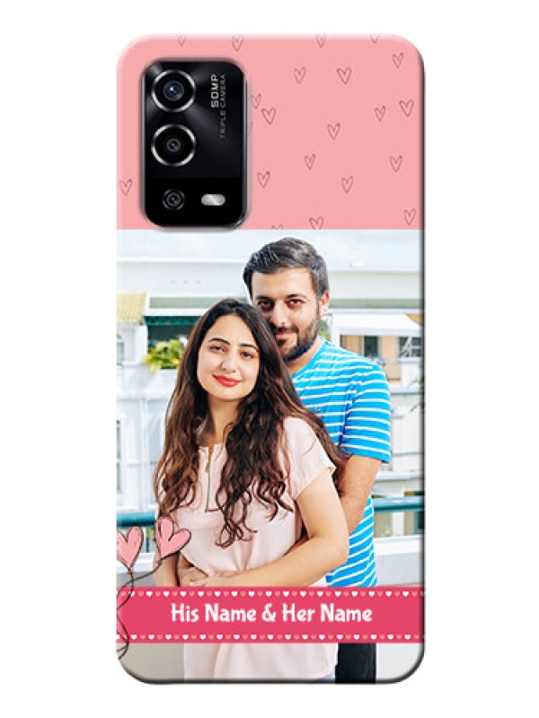 Custom Oppo A55 phone back covers: Love Design Peach Color