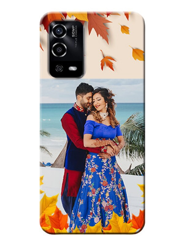 Custom Oppo A55 Mobile Phone Cases: Autumn Maple Leaves Design