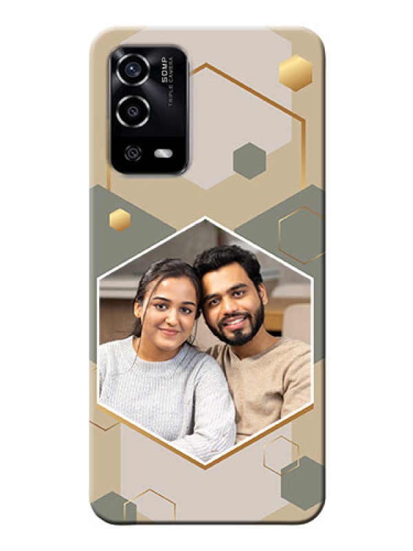 Custom Oppo A55 Phone Back Covers: Stylish Hexagon Pattern Design