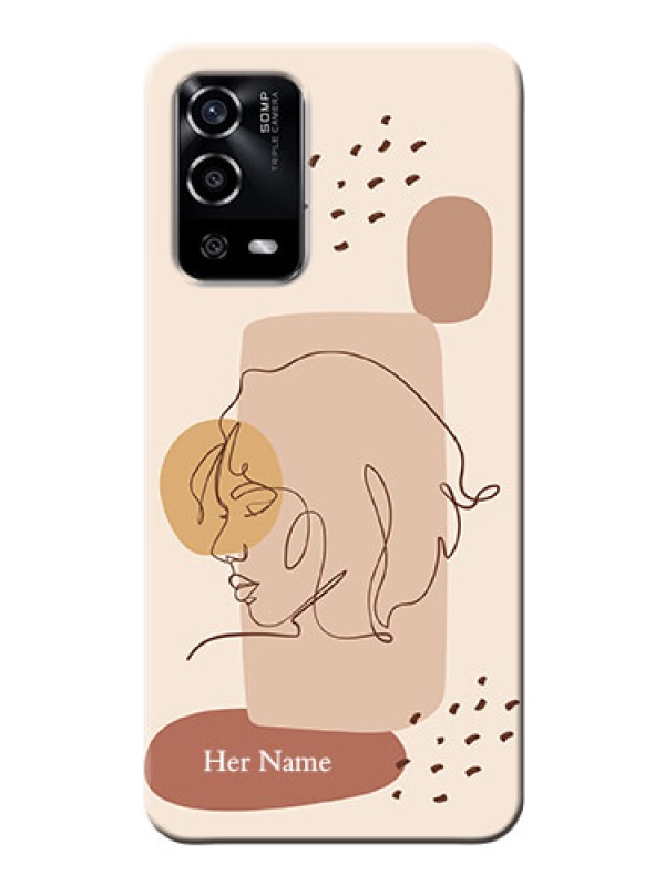 Custom Oppo A55 Custom Phone Covers: Calm Woman line art Design