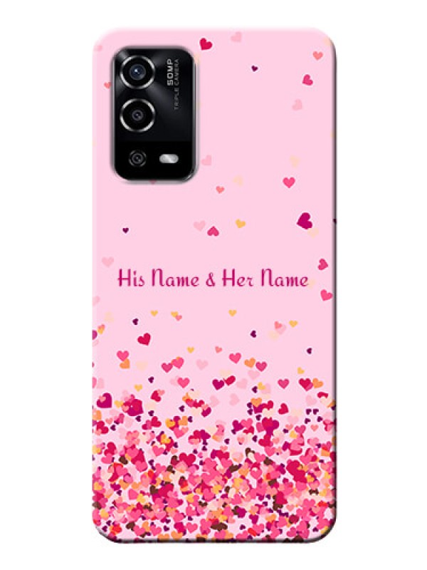Custom Oppo A55 Phone Back Covers: Floating Hearts Design