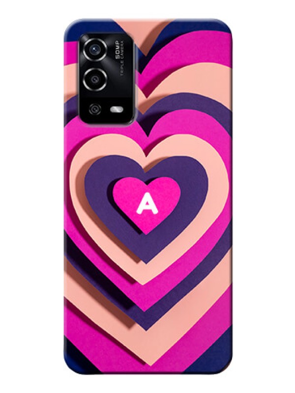Custom Oppo A55 Custom Mobile Case with Cute Heart Pattern Design
