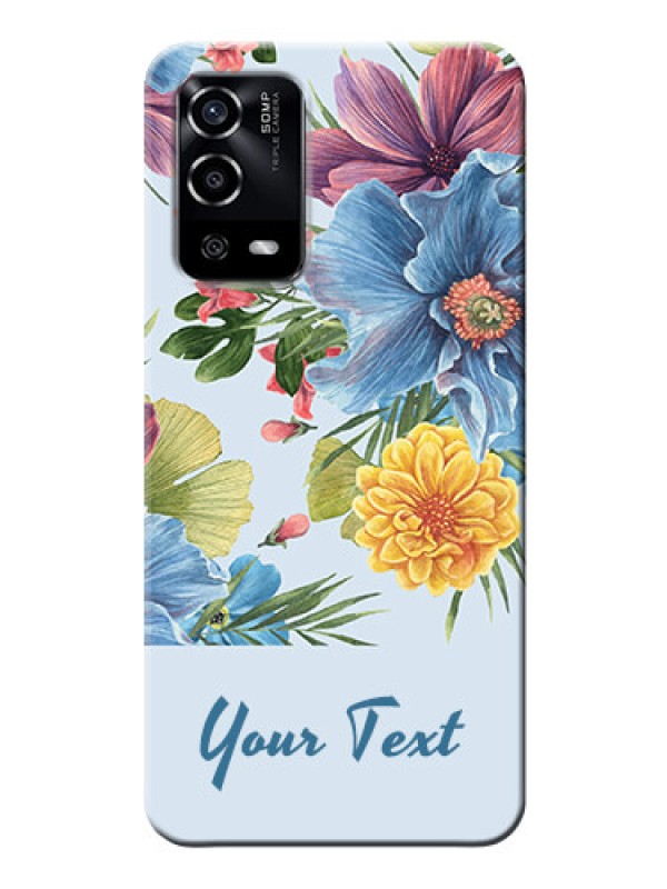 Custom Oppo A55 Custom Phone Cases: Stunning Watercolored Flowers Painting Design