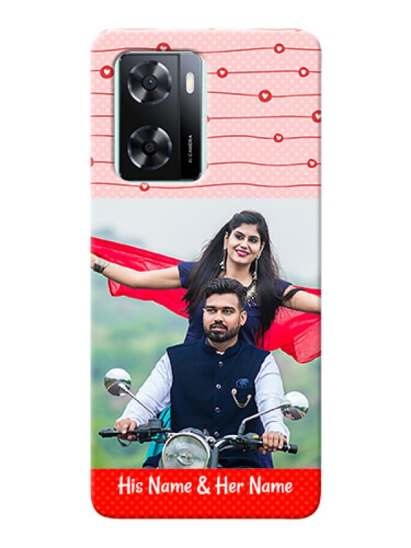 Custom Oppo A57 2022 Custom Phone Cases: Red Pattern Case Design