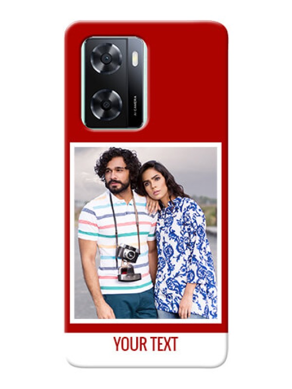 Custom Oppo A57 2022 mobile phone covers: Simple Red Color Design