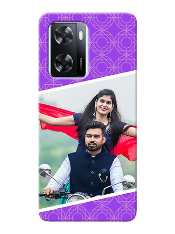 Custom Oppo A57 2022 mobile back covers online: violet Pattern Design