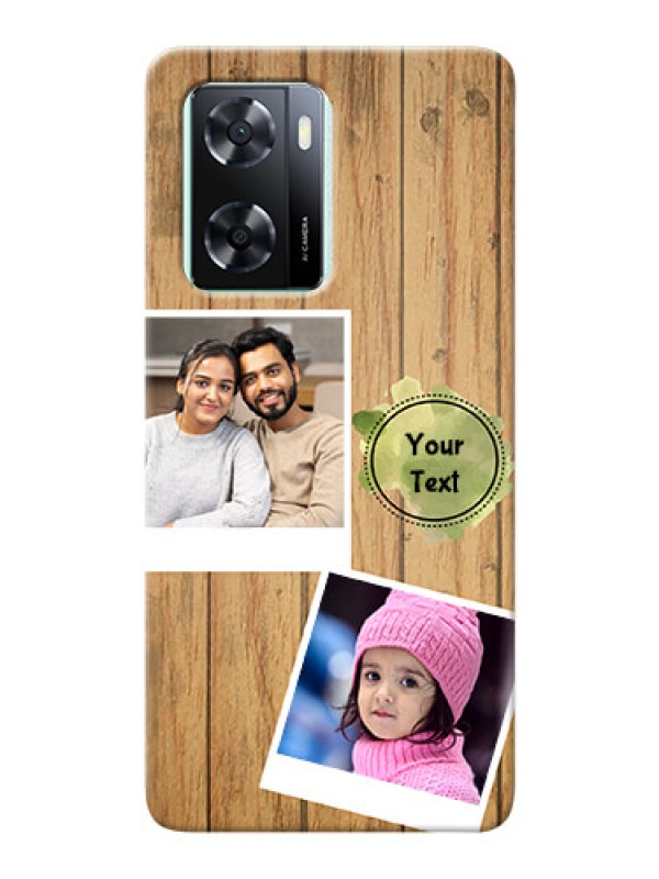 Custom Oppo A57 2022 Custom Mobile Phone Covers: Wooden Texture Design