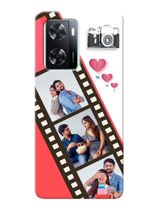 Custom Oppo A57 2022 custom phone covers: 3 Image Holder with Film Reel