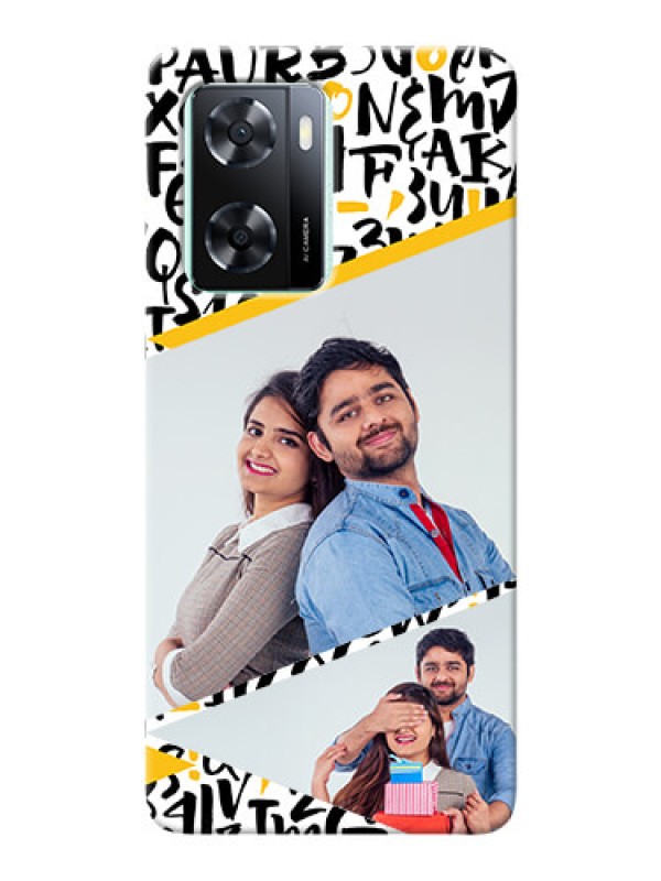 Custom Oppo A57 2022 Phone Back Covers: Letters Pattern Design
