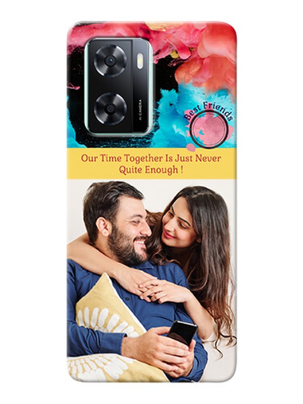 Custom Oppo A57 2022 Mobile Cases: Quote with Acrylic Painting Design