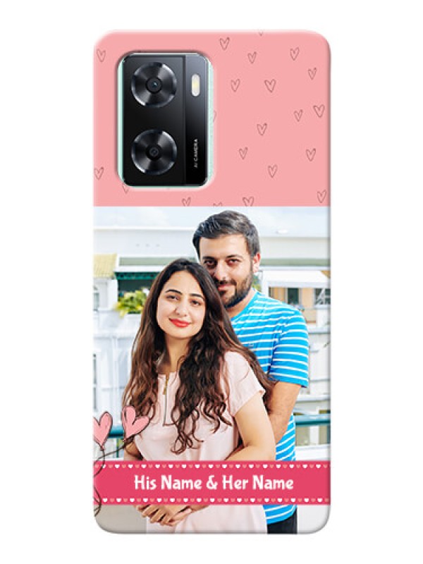 Custom Oppo A57 2022 phone back covers: Love Design Peach Color