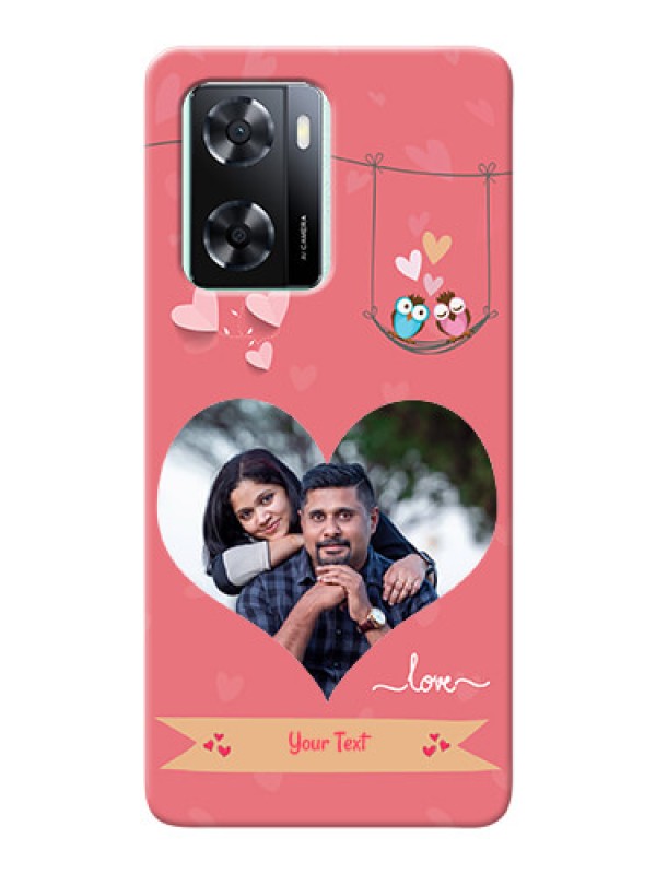 Custom Oppo A57 2022 custom phone covers: Peach Color Love Design 