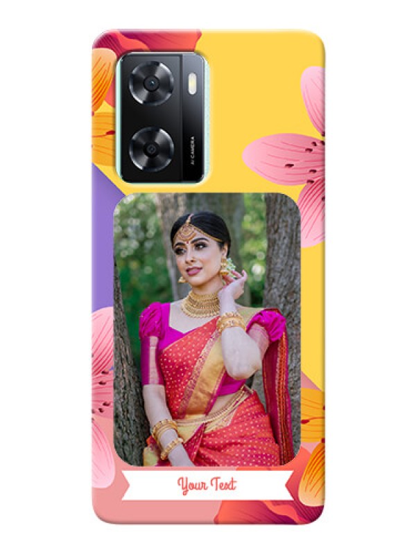 Custom Oppo A57 2022 Mobile Covers: 3 Image With Vintage Floral Design