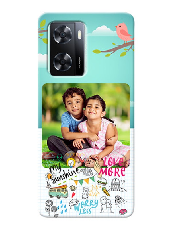 Custom Oppo A57 2022 phone cases online: Doodle love Design