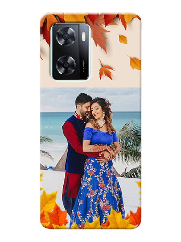 Custom Oppo A57 2022 Mobile Phone Cases: Autumn Maple Leaves Design