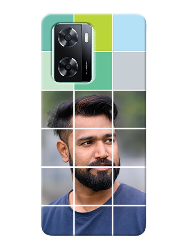 Custom Oppo A57 2022 personalised phone covers with white box pattern 