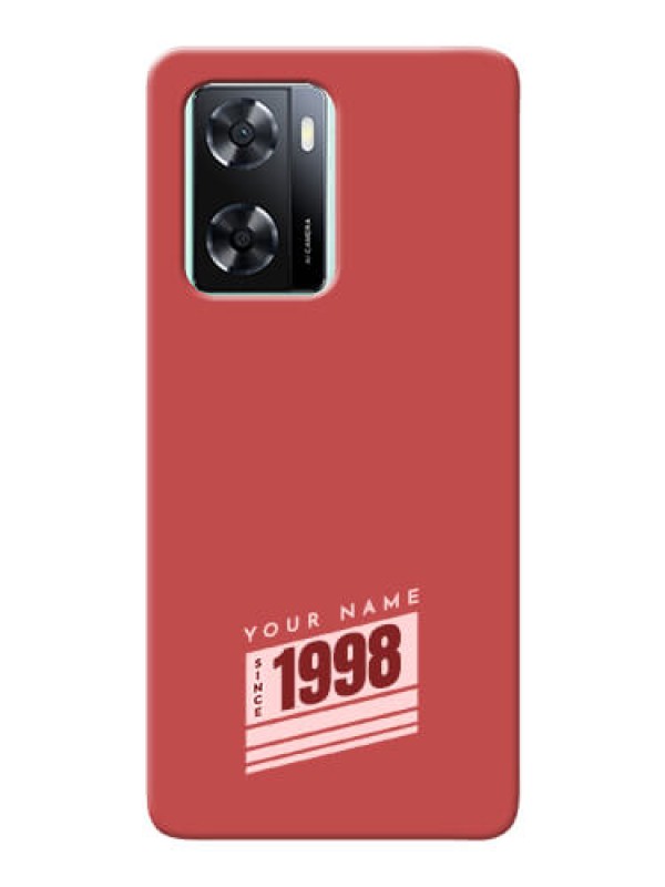 Custom Oppo A57 2022 Phone Back Covers: Red custom year of birth Design