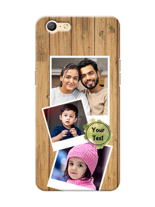 Custom Oppo A57 3 image holder with wooden texture  Design