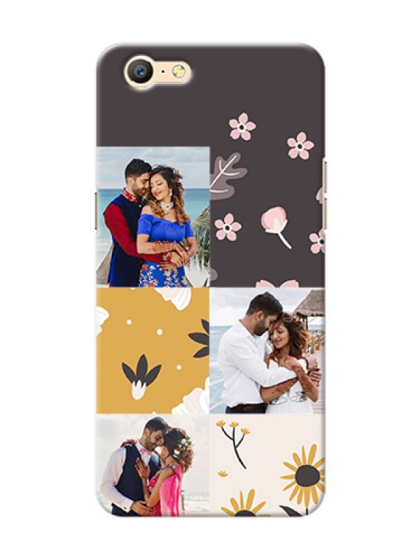 Custom Oppo A57 3 image holder with florals Design