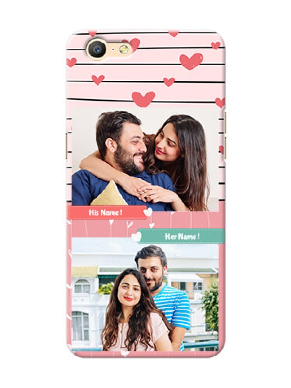 Custom Oppo A57 2 image holder with hearts Design
