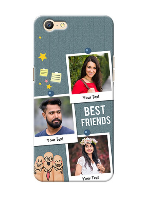 Custom Oppo A57 3 image holder with sticky frames and friendship day wishes Design