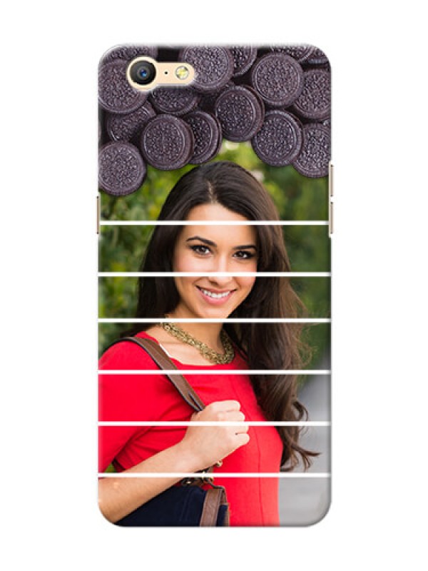 Custom Oppo A57 oreo biscuit pattern with white stripes Design
