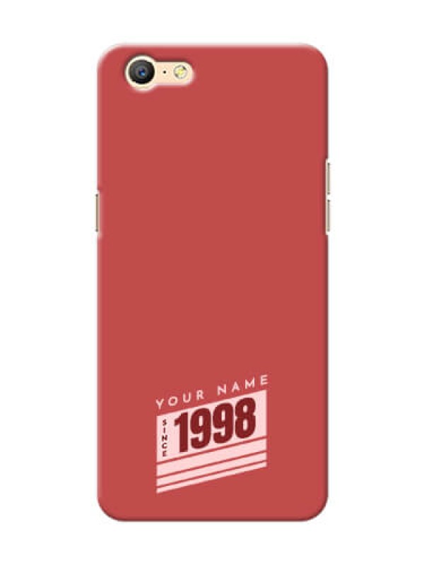 Custom Oppo A57 Phone Back Covers: Red custom year of birth Design