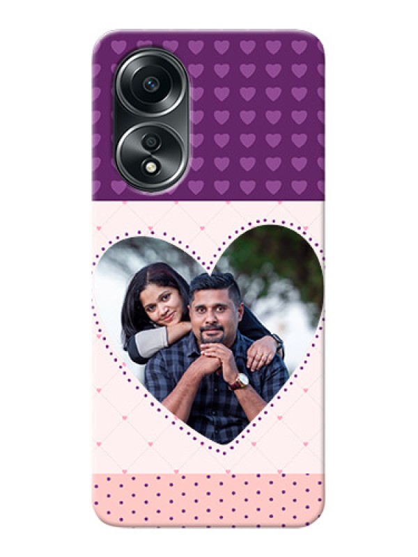 Custom Oppo A58 Mobile Back Covers: Violet Love Dots Design