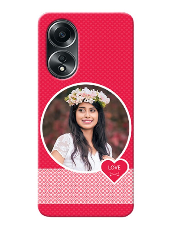 Custom Oppo A58 Mobile Covers Online: Pink Pattern Design