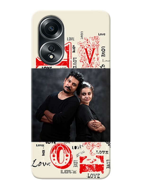 Custom Oppo A58 mobile cases online: Trendy Love Design Case