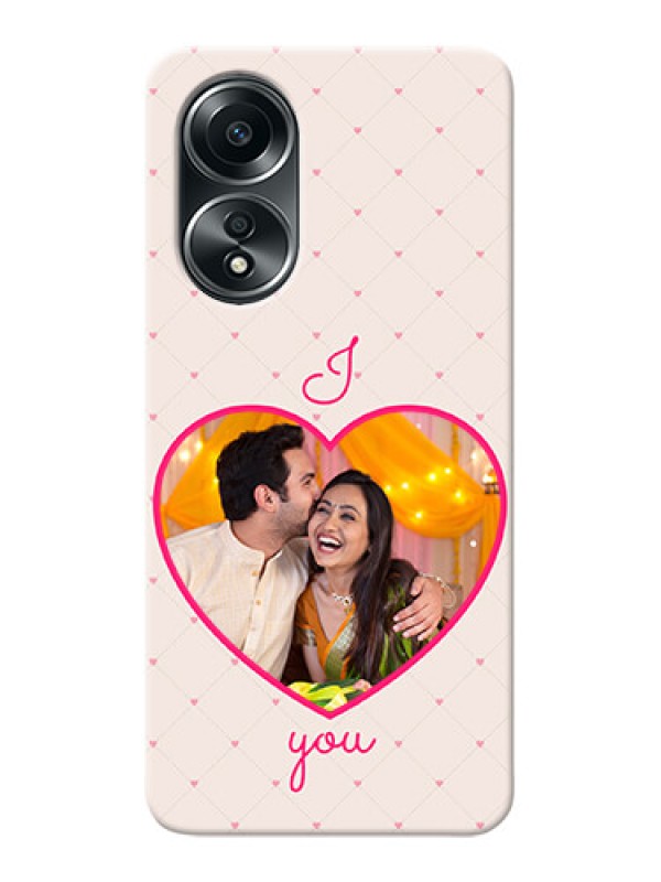 Custom Oppo A58 Personalized Mobile Covers: Heart Shape Design