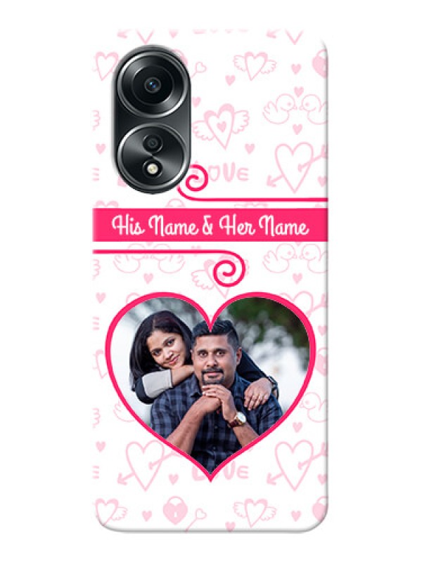 Custom Oppo A58 Personalized Phone Cases: Heart Shape Love Design