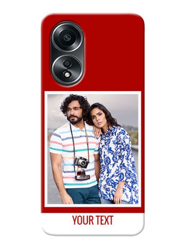 Custom Oppo A58 mobile phone covers: Simple Red Color Design