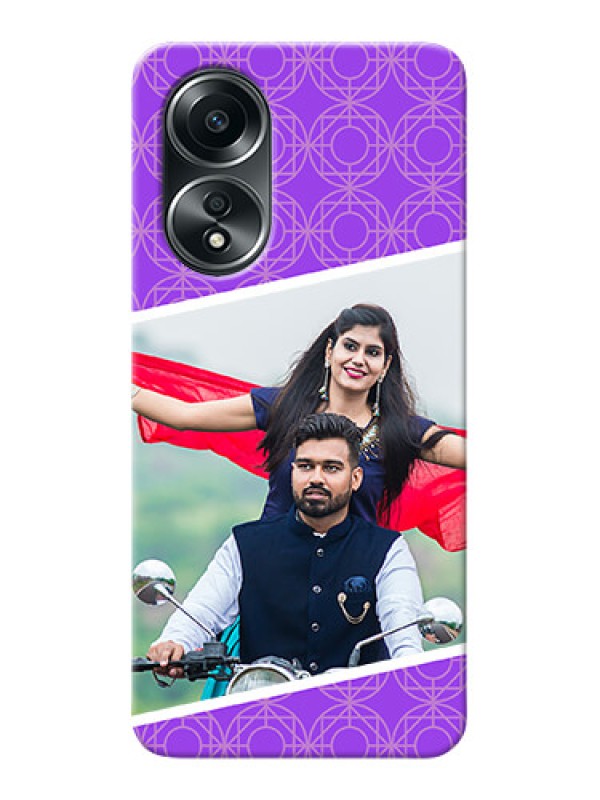 Custom Oppo A58 mobile back covers online: violet Pattern Design