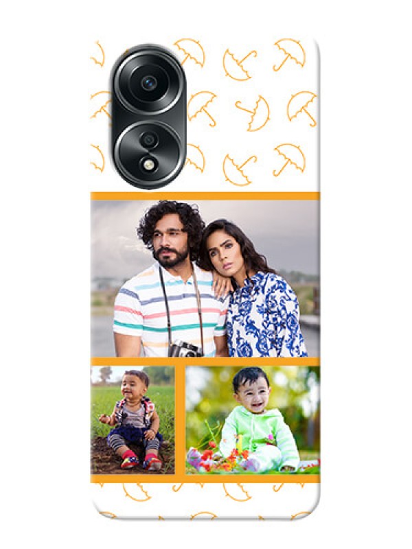 Custom Oppo A58 Personalised Phone Cases: Yellow Pattern Design