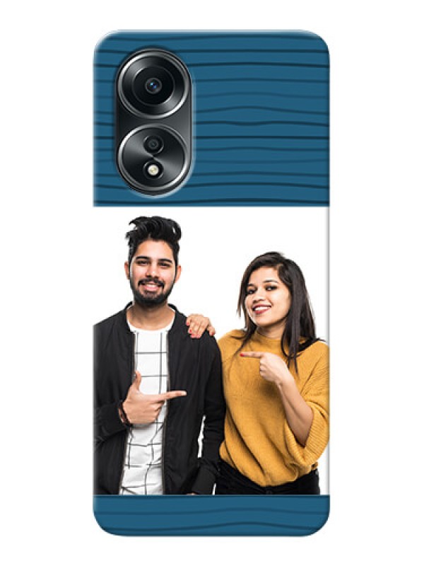 Custom Oppo A58 Custom Phone Cases: Blue Pattern Cover Design