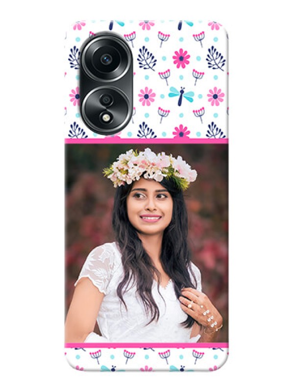Custom Oppo A58 Mobile Covers: Colorful Flower Design