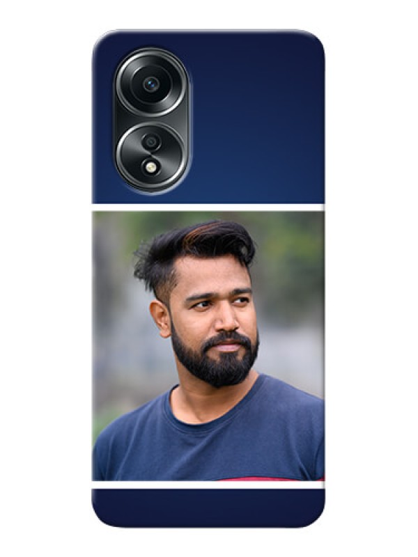 Custom Oppo A58 Mobile Cases: Simple Royal Blue Design