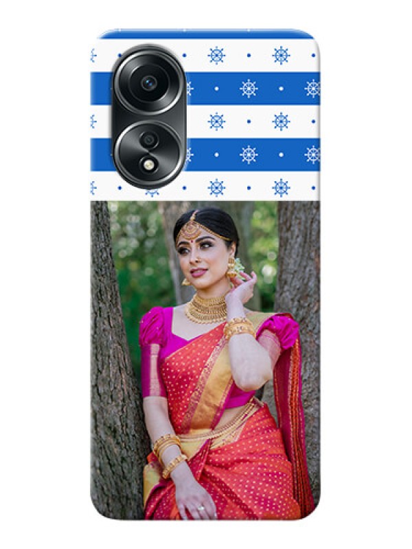 Custom Oppo A58 custom mobile covers: Snow Pattern Design