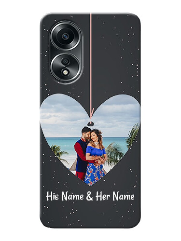 Custom Oppo A58 custom phone cases: Hanging Heart Design